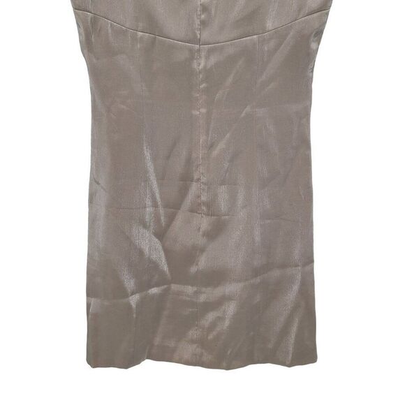 Vintage 80s Dress 6P Rose Gold Pink Cocktail Sleeveless Satin Sparkle Mini Glam - Picture 6 of 9